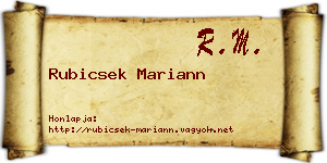 Rubicsek Mariann névjegykártya