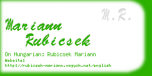 mariann rubicsek business card